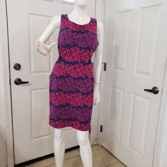 Lilly Pulitzer Pink and Blue Sheath Mini Dress - Picture 1 of 8